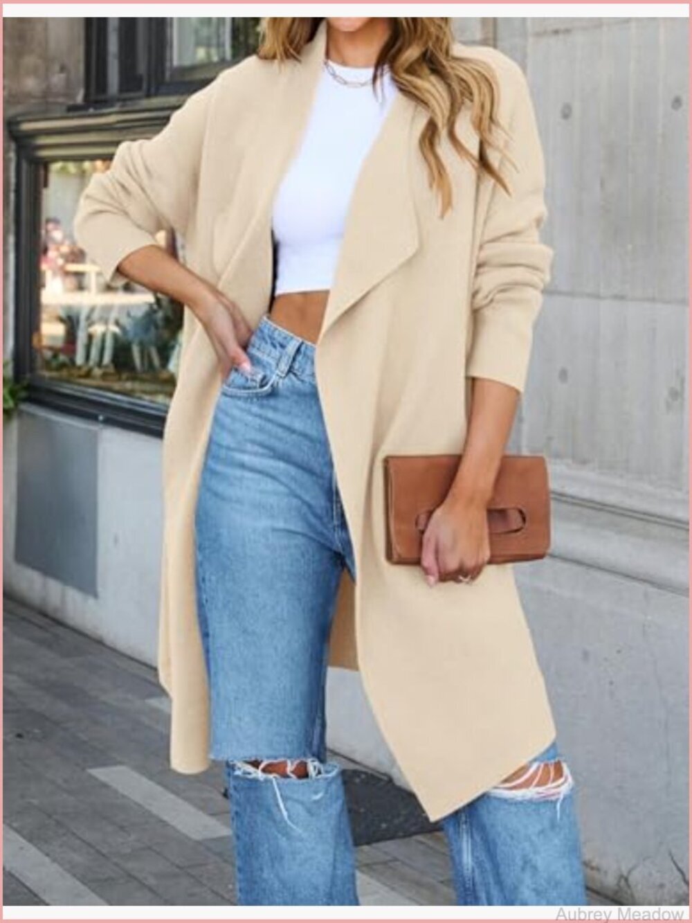 Open Front Cardigan Sweater with Pockets Long Sleeve Knit - Picture 2 of 7